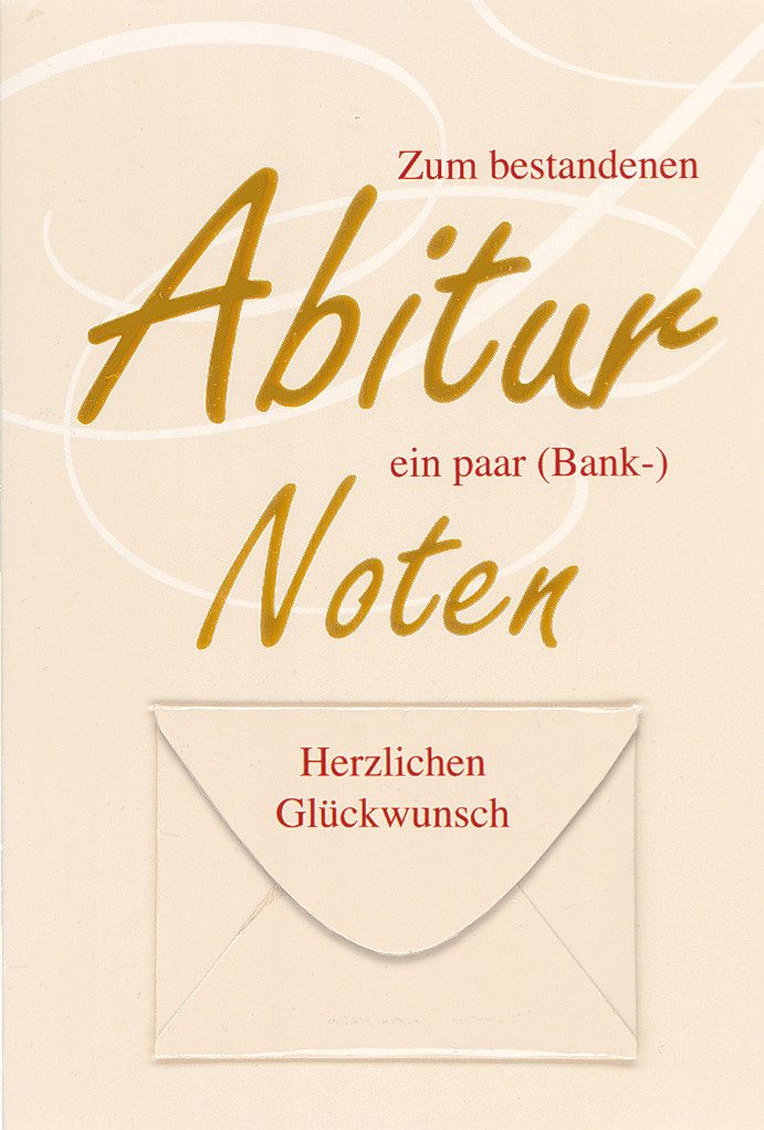 BSB Grußkarten Abitur - Geldkarte - Glückwunschkarte im Format 11,5 x 17 cm mit