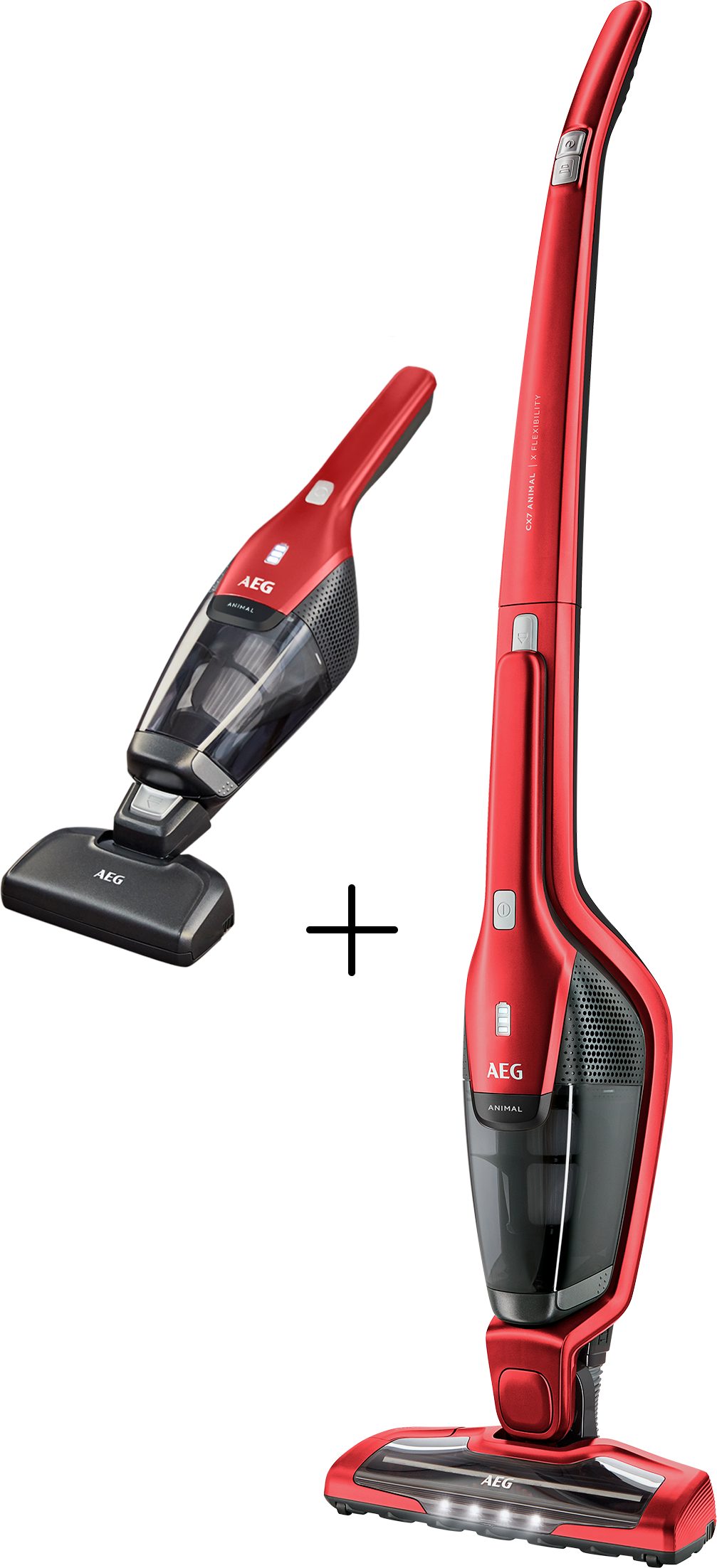 AEG Akku-Hand-und Stielstaubsauger CX7 ANIMAL AKKU-STAUBSAUGER (CX7-2-45AN), 0,0 W, beutellos, 2in1-Funktion, ideal zur Tierhaarentfernung, bis zu 45 Min. Laufzeit