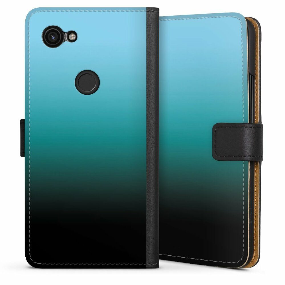 DeinDesign Handyhülle zweifarbig Farbverlauf schwarz Modern Darkness, Google Pixel 3a Hülle Flip Case Klapphülle Handytasche Leder