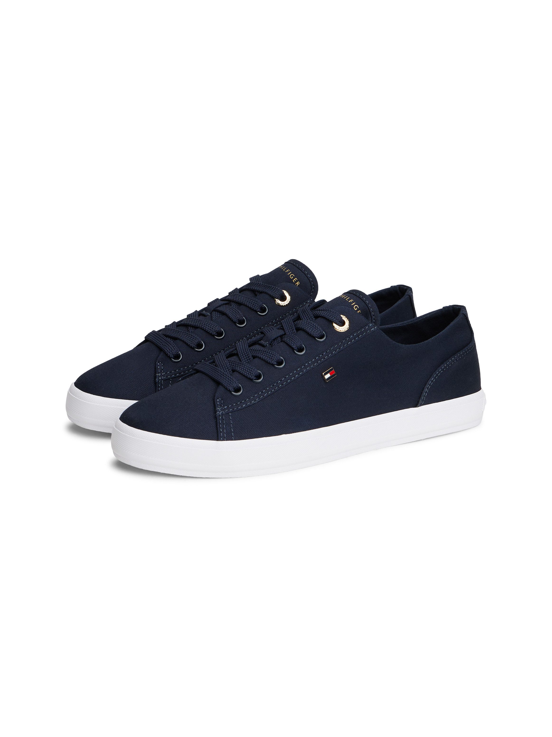 Tommy Hilfiger TH FOXING SNEAKER CANVAS Plateausneaker Freizeitschuh, Halbschuh, Schnürer mit Logostickerei - schmale Form