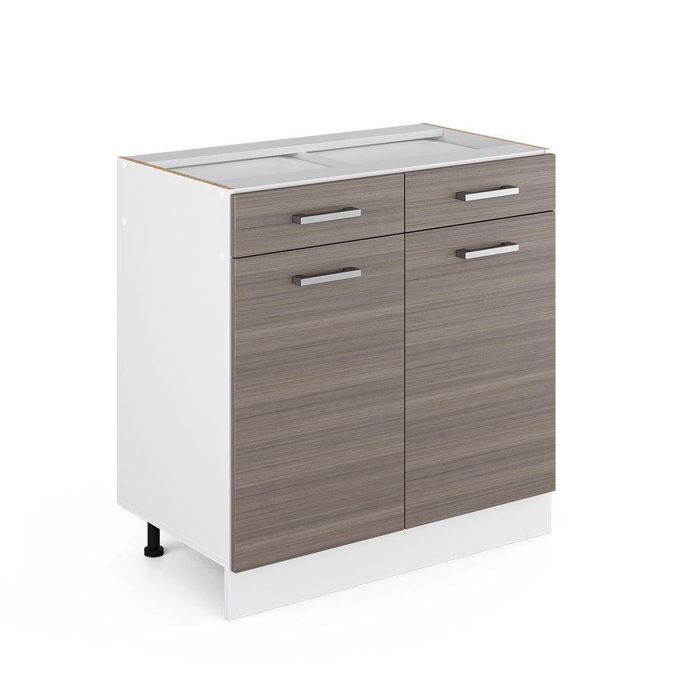 Vicco Unterschrank R-Line, Edelgrau/Weiß, 80 cm ohne Arbeitsplatte (1-St)