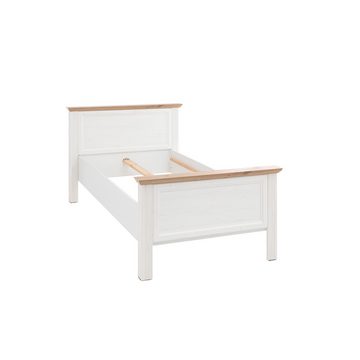 Lomadox Schlafzimmer-Set JÜLICH-77, (Spar-Set, 3-St), Bett 100x200cm, Kleiderschrank 3-türig, Pinie weiß mit Eiche