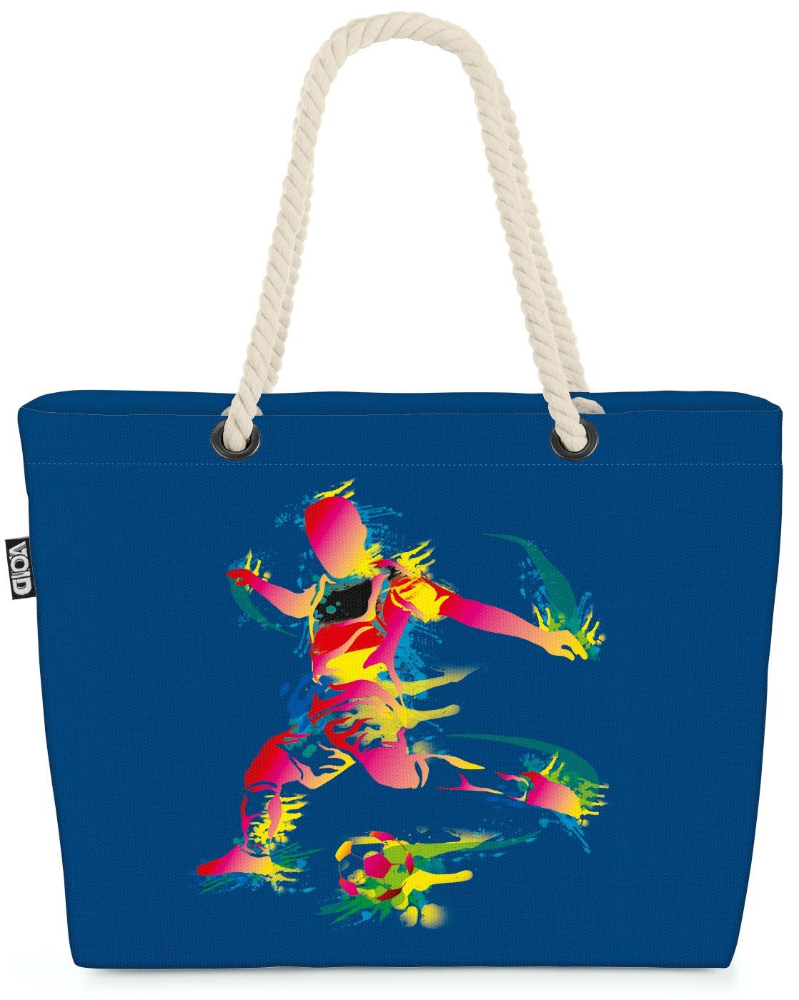 VOID Strandtasche (1-tlg), Deutschland Fussball Spieler Shopper Flagge Beach Bag EM WM blau