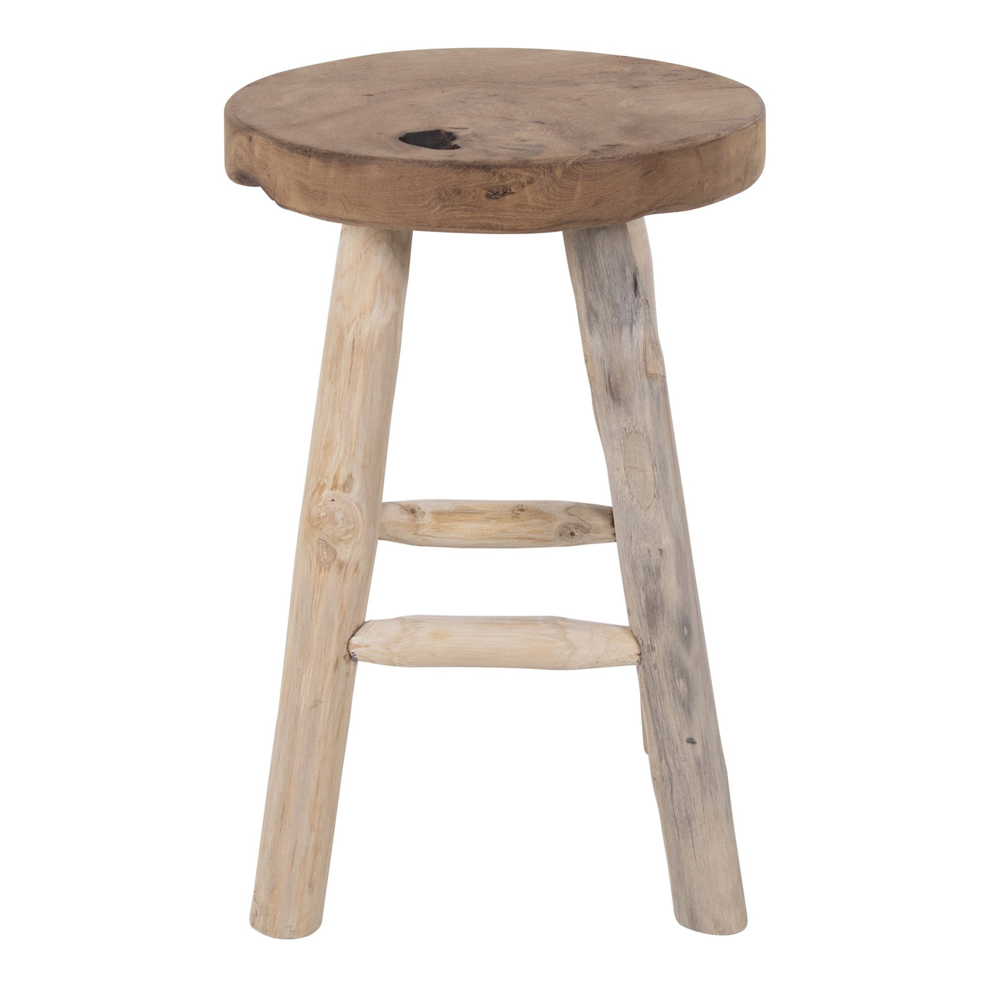 House Nordic Hocker Badia, in Hellbraun, Teak - 30x45x30cm (BxHxT)
