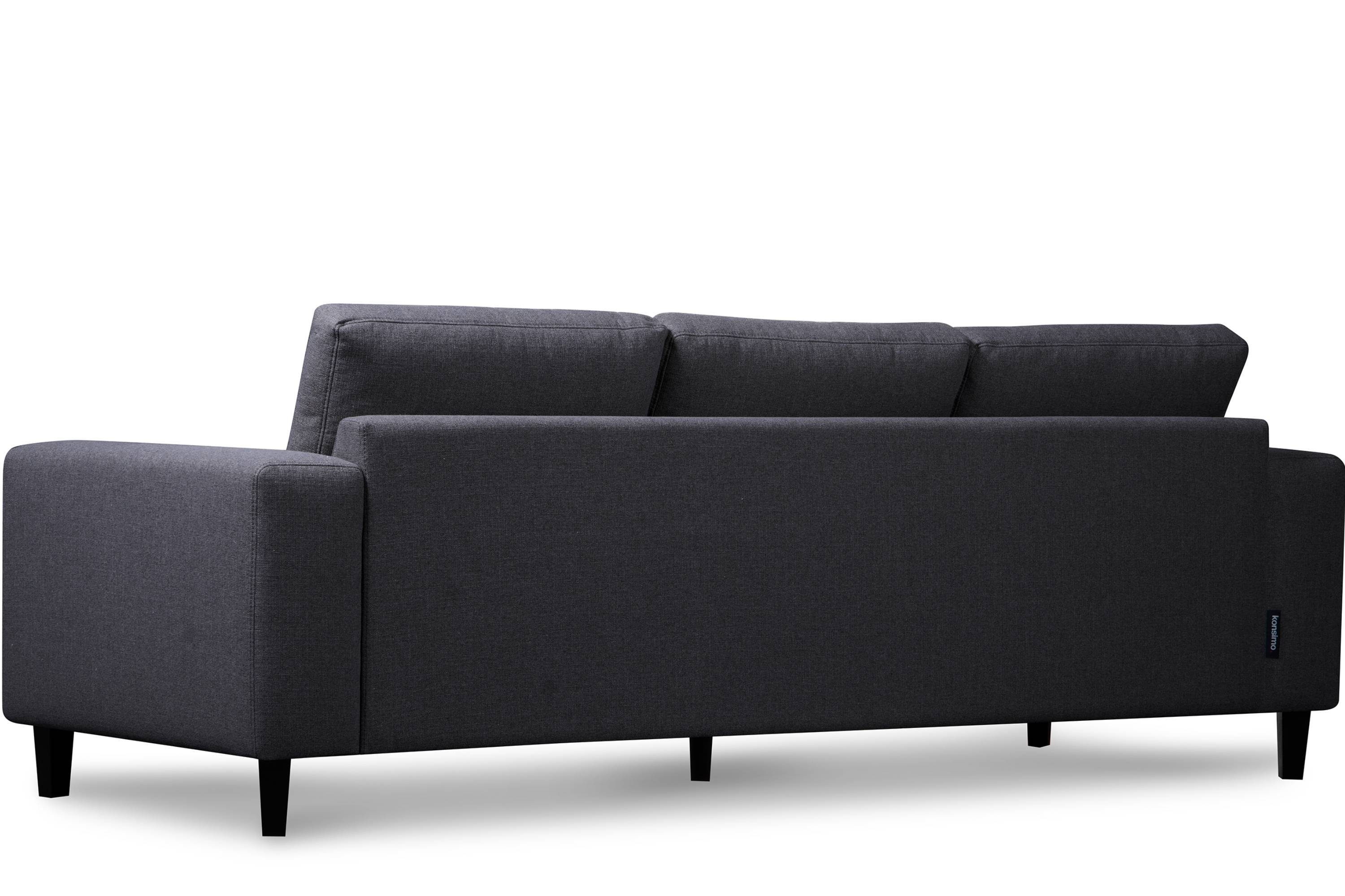 Design ALIO Massivholzbeine, Personen, | | 3 dunkelgrau 3-Sitzer zeitloses dunkelgrau dunkelgrau Sofa Konsimo