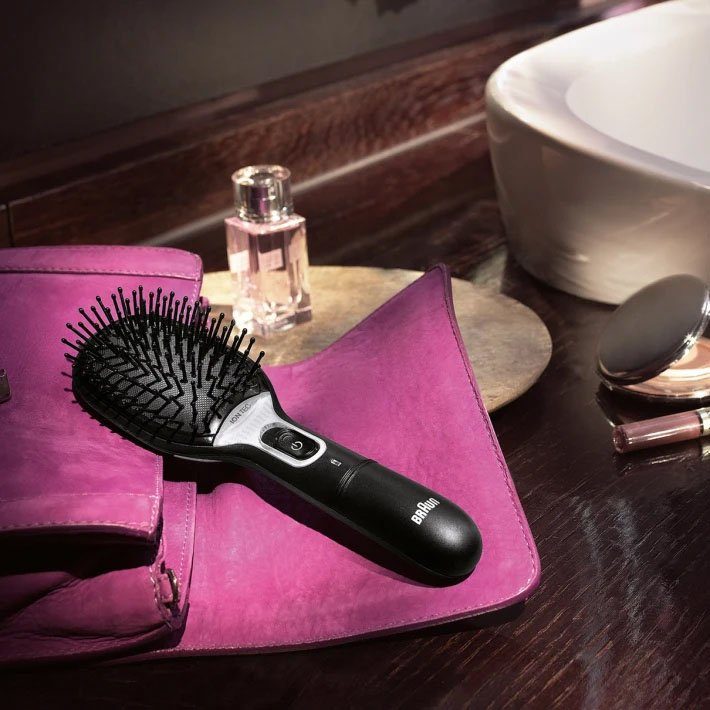 Braun Elektrohaarbürste Satin Hair 7 Bürste mit IONTEC Technologie,  Abnehmbares Bürstenkissen für leichte Reinigung