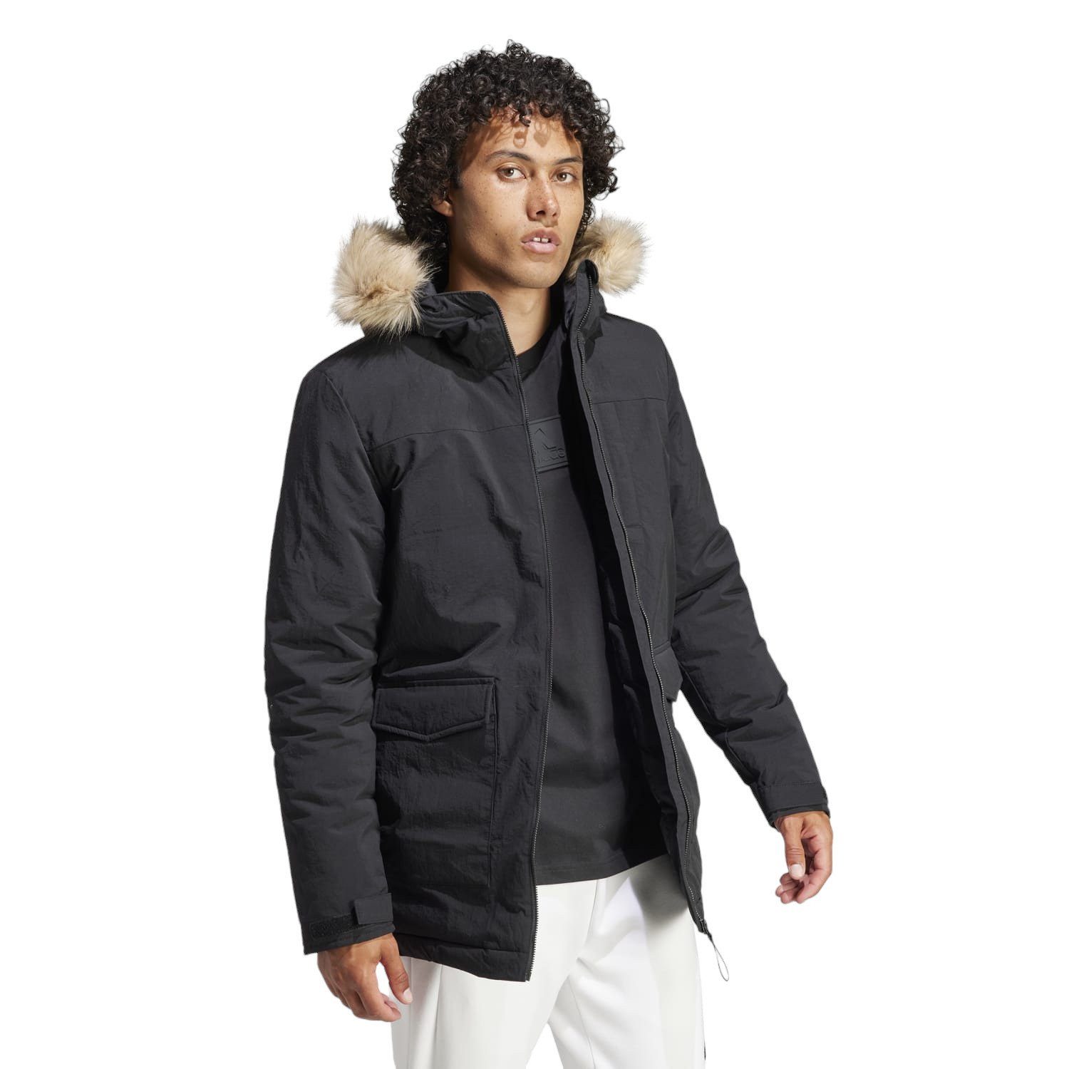 adidas Performance Parka Hooded Fur Parka (wasserabweisend) schwarz Herren – Bild 4 von 5