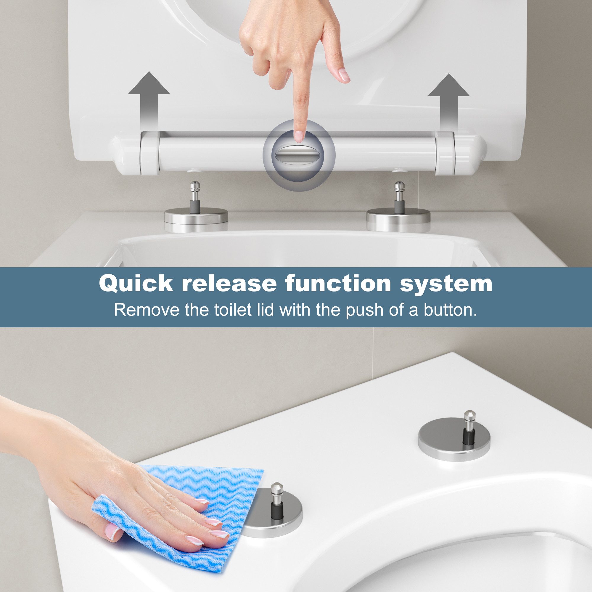 GarveeMore WC-Sitz Toilettendeckel mit Absenkautomatik D-Form