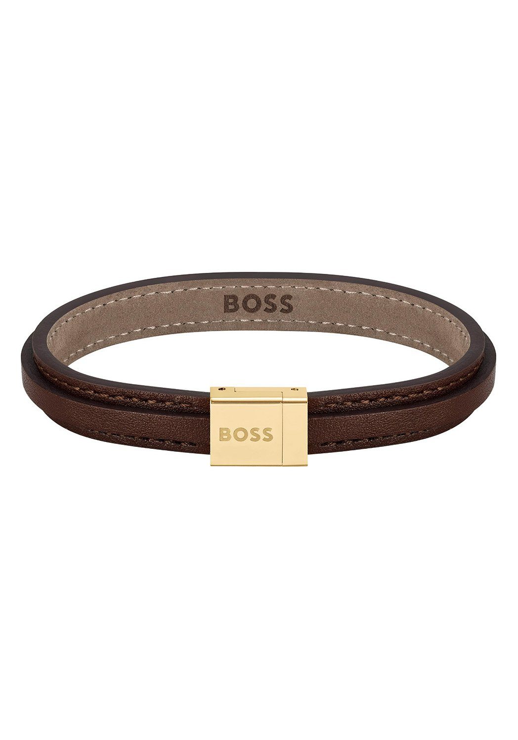 BOSS Armband Schmuck Edelstahl Armschmuck Lederarmband GROVER