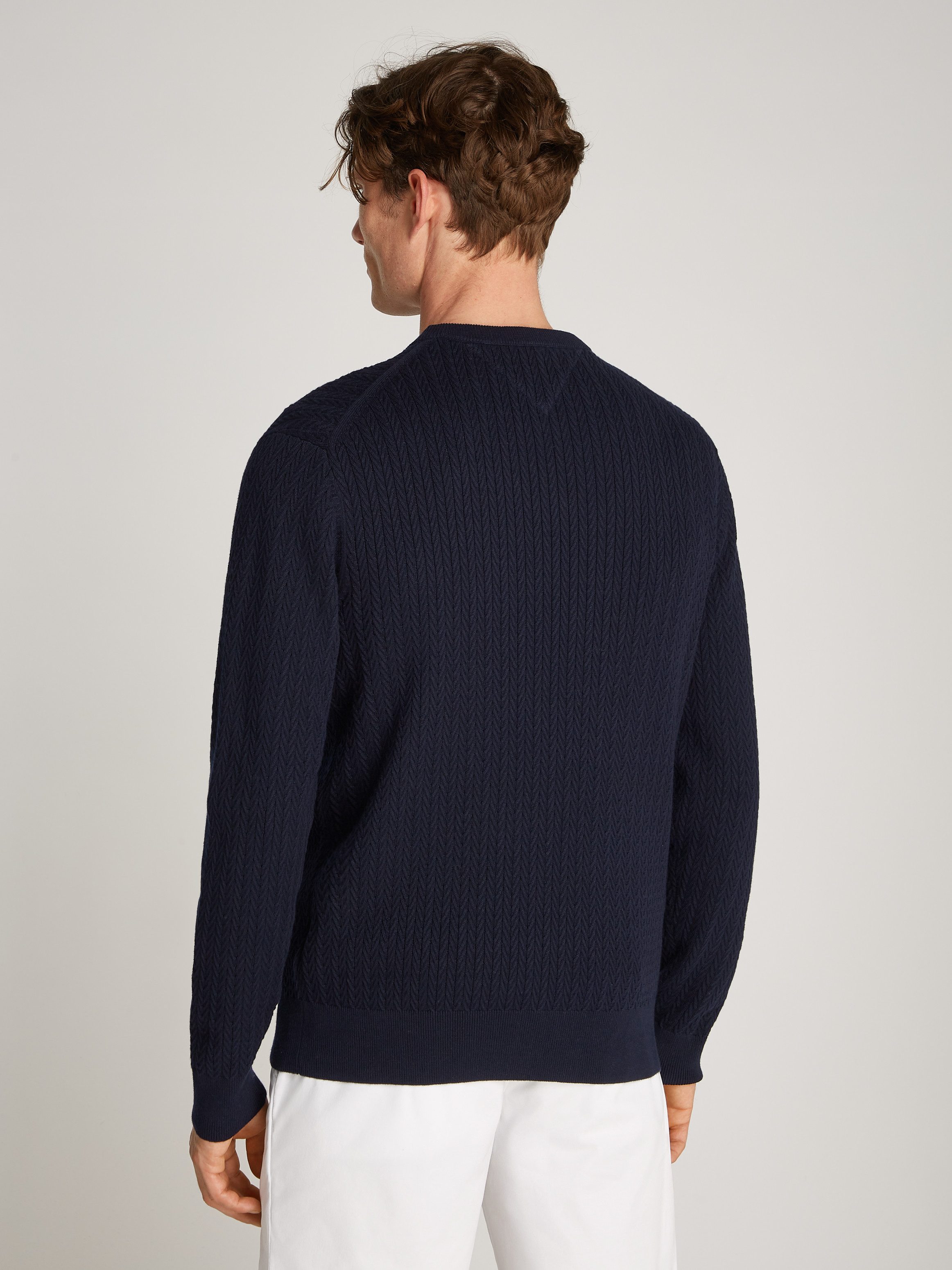 Tommy Hilfiger Strickpullover HERRINGBONE STRUCTURE C günstig online kaufen