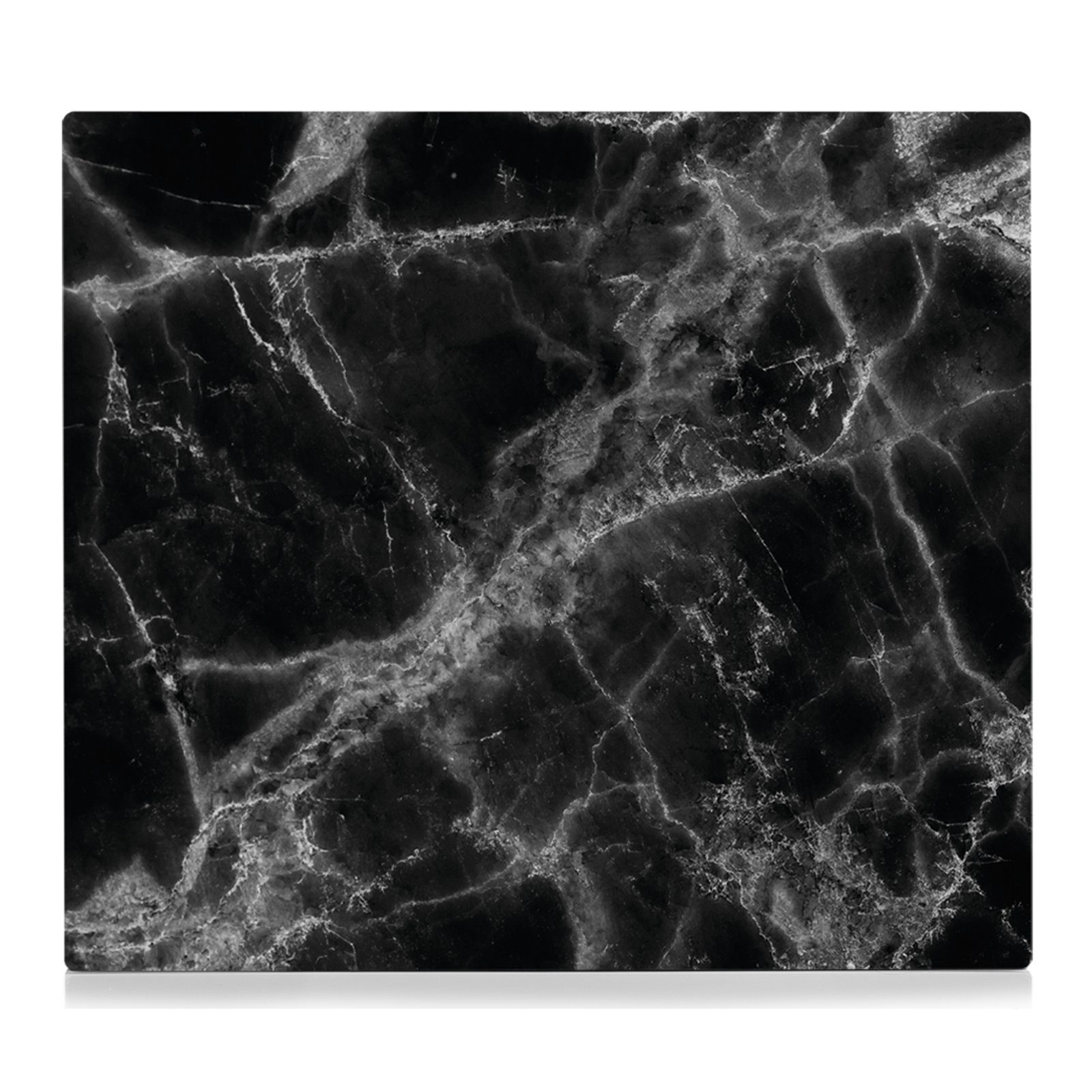 Neuetischkultur Schneide- und Abdeckplatte Herdblende 50x56 Abdeckplatte, Glas, (Stück, 1 tlg) Marmor Schwarz