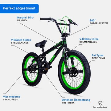 bergsteiger BMX-Rad Tokyo 20 Zoll BMX, Fatbike, 360° Rotor-System, Freestyle, 1 Gang