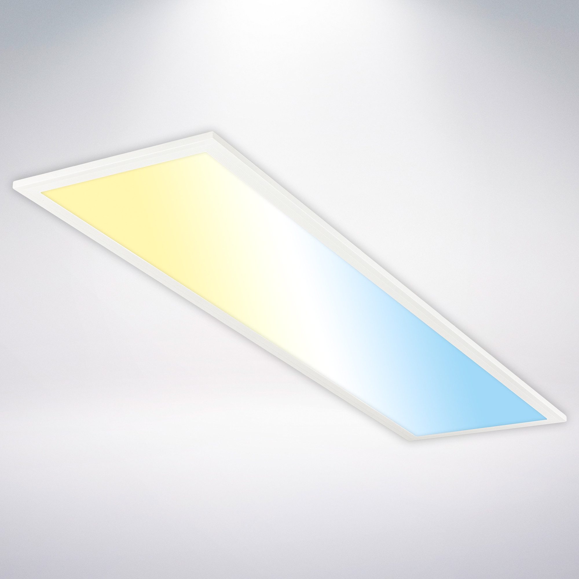 Briloner Leuchten Deckenleuchte LED Panel ultraflach versch. Varianten, CCT - Energieeffizienz A, LED fest integriert, z.T. dimmbar // Maße: 1.000x250x48mm (LxBxH)