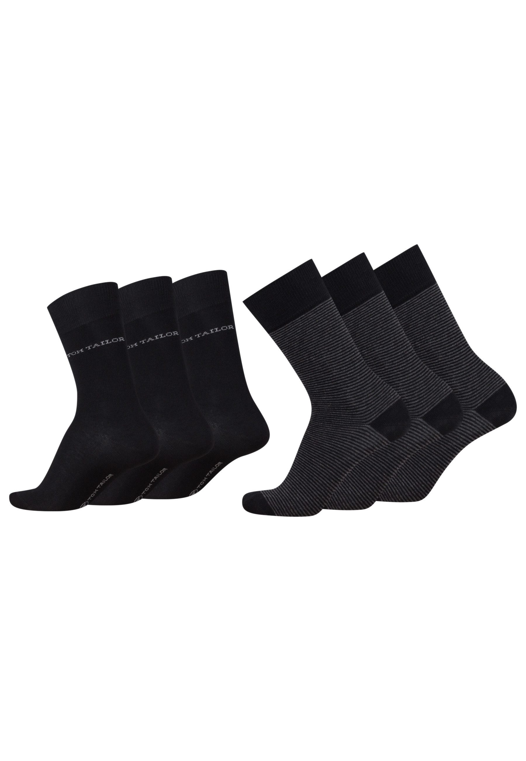 TOM TAILOR Socken TOM TAILOR Herrensocken 2er Pack schwarz grau TOM TAILOR Herrensocken 2er Pack schwarz grau