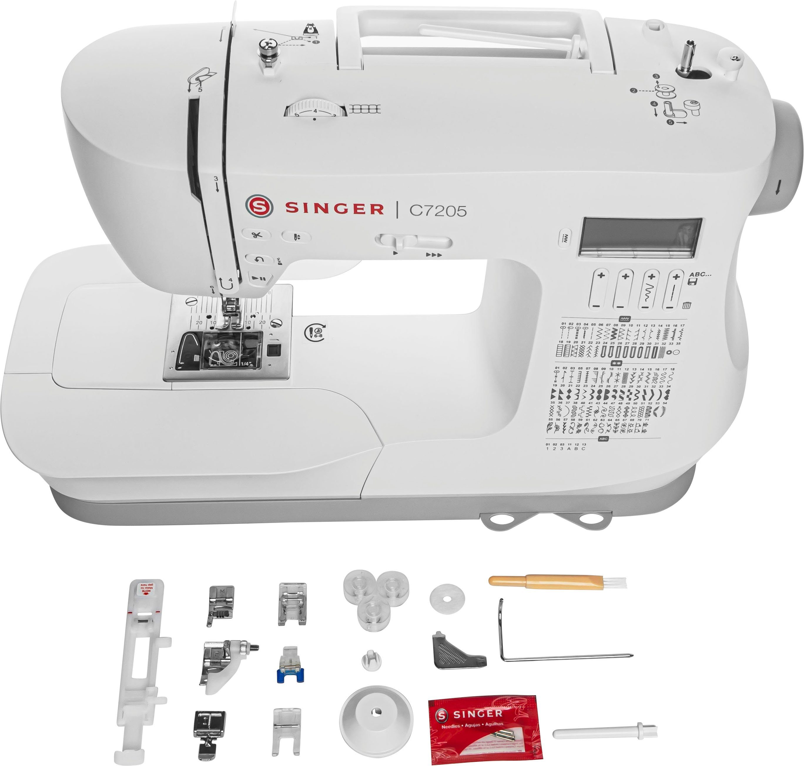 SINGER C7205 Elektro-Nähmaschine - Modern Mit LCD Display