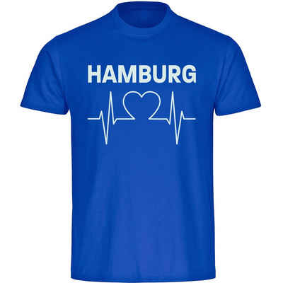 multifanshop T-Shirt Herren Hamburg - Herzschlag - Männer