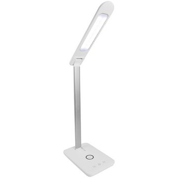 LED Schreibtischlampe LED mit Ladegerät Weiß Tischlampe Lampe Nachtleuchte, LED fest integriert, Warmweiß, Tageslichtweiß, Warmgelb, Leuchte Nachtlicht Handy Laden Ladegerät