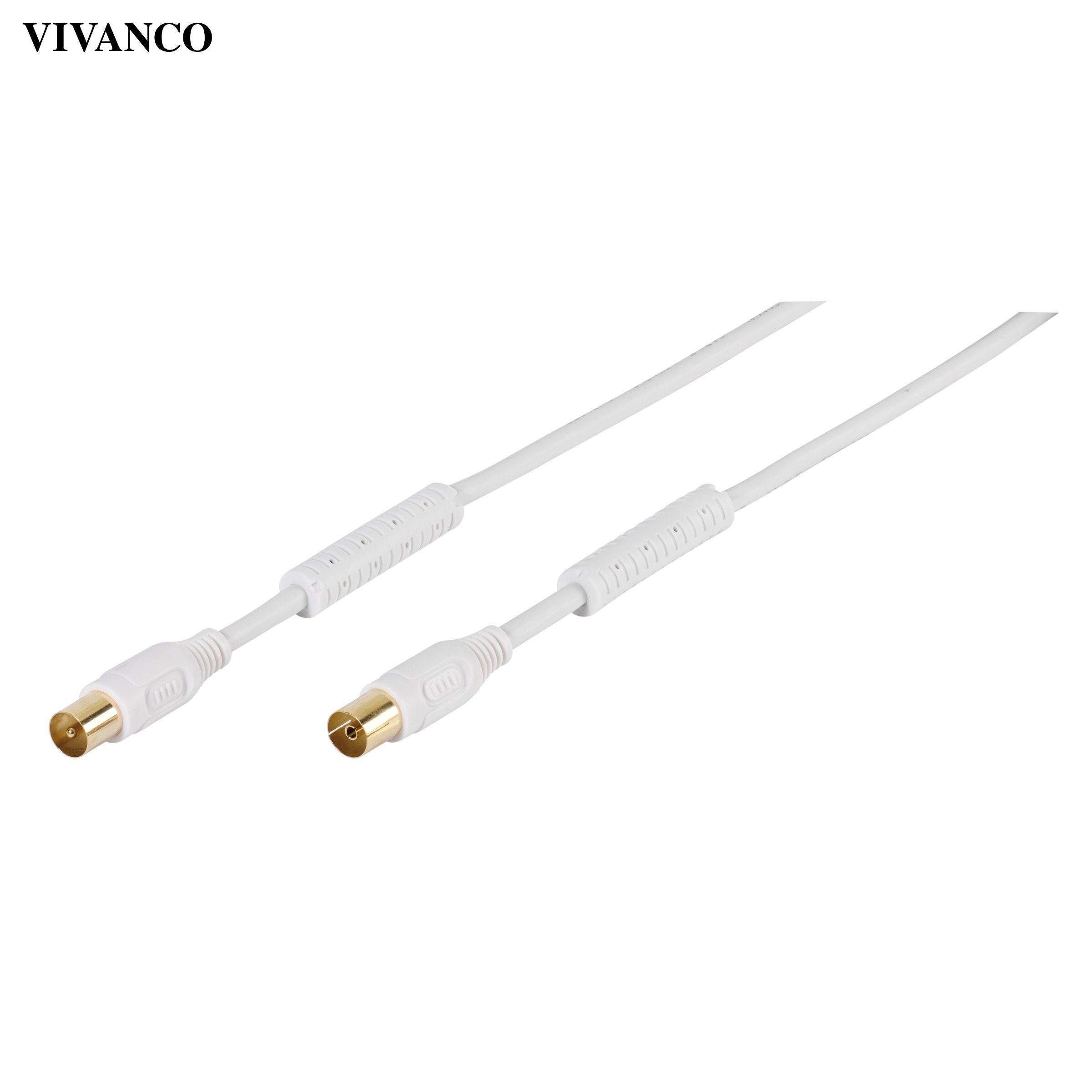 Video-Kabel, Vivanco 100dB Antennenkabel, vergoldet,