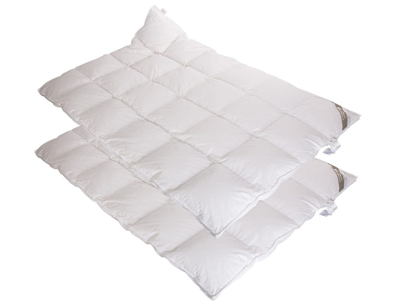 Betten Hofmann 4-Jahreszeitenbett 2 Stück Betten Hofmann Belladream Daunendecken + Außensteg 4x6 135x200, Füllung: 100% Daunen, Bezug: 100% Baumwolle, im Set günstiger, hergestellt in Deutschland, allergikerfreundlich