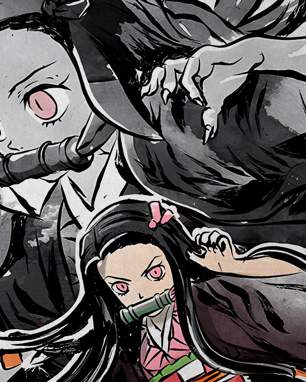 style3 T-Shirt Nezuko Sumi-E demon slayer günstig online kaufen