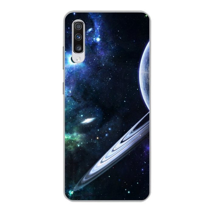 MuchoWow Handyhülle Buntes Bild der Milchstraße mit Planeten Phone Case Handyhülle Samsung Galaxy A70 Silikon Schutzhülle