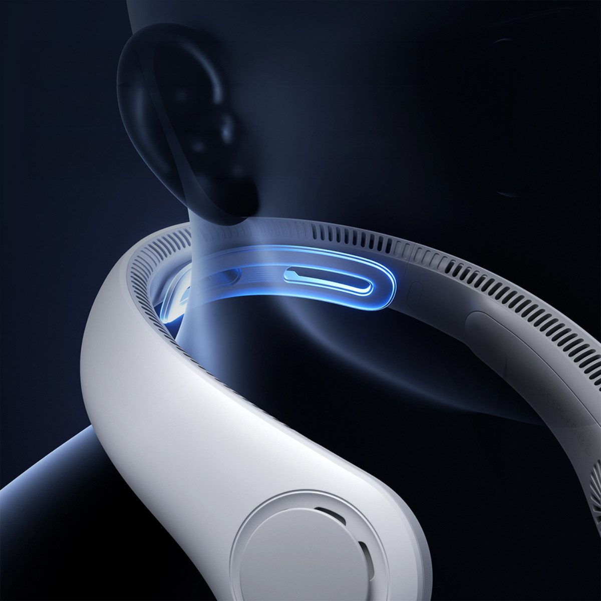 Jisulife Akku-Ventilator Nackenventilator 4, 5000mAh Nackenventilator mit flexiblem Silikondesign