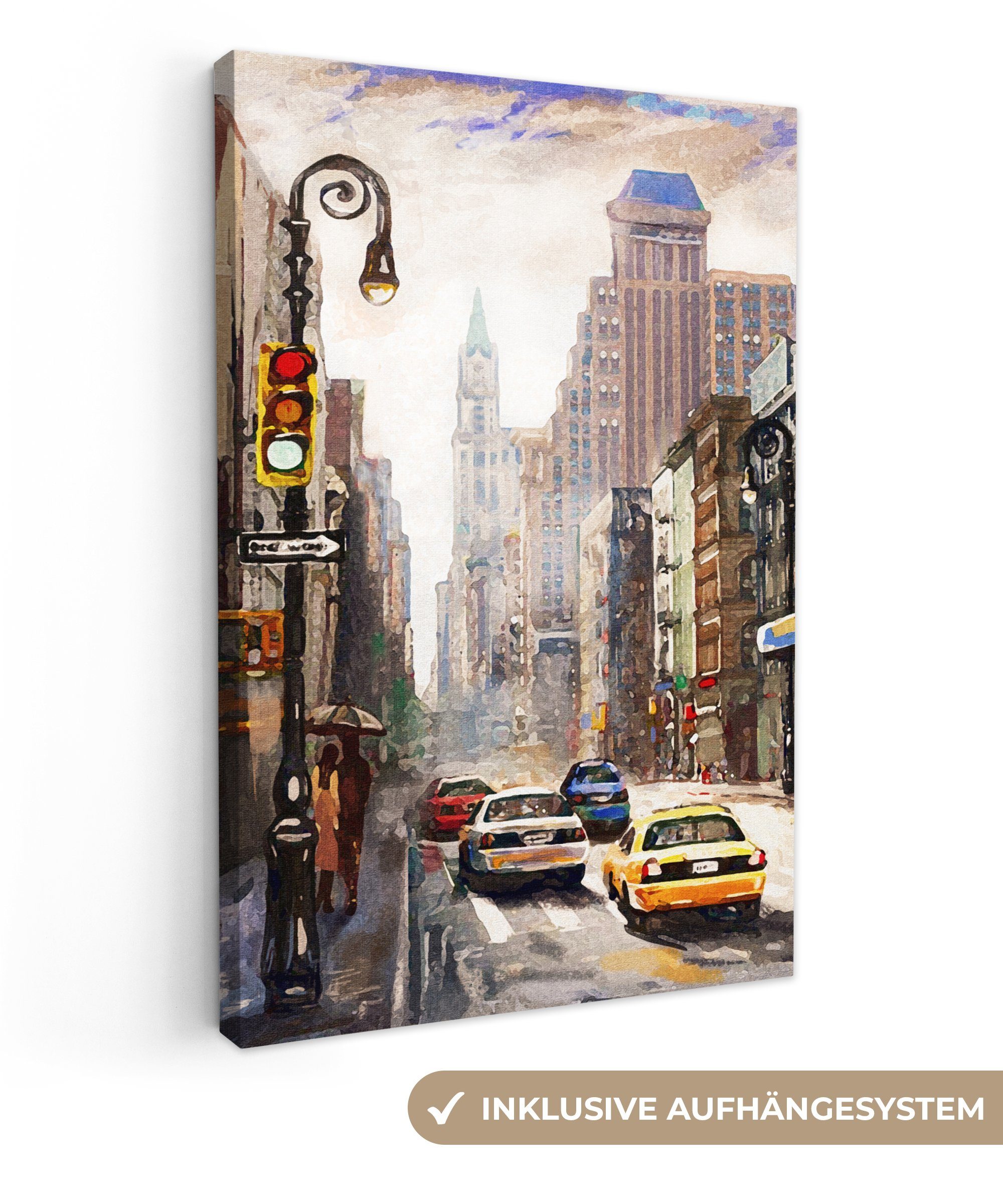 OneMillionCanvasses® Leinwandbild Kunstdrucke - Stadt - Auto - Öl, Fotodruc günstig online kaufen