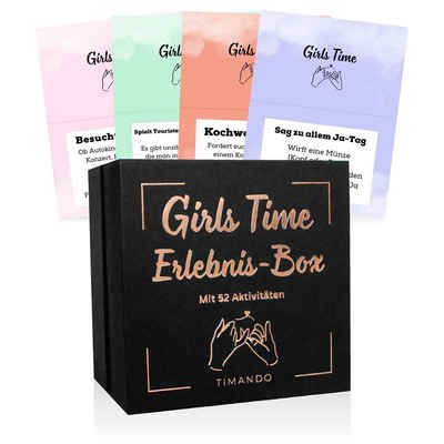 Timando Spiel, Girls Time - 52 Aktivitäten für Freundinnen in Einer Box, Erlebnis-Box mit coolen Ideen für euren Mädels-Tag, Geschenk Beste Freundin