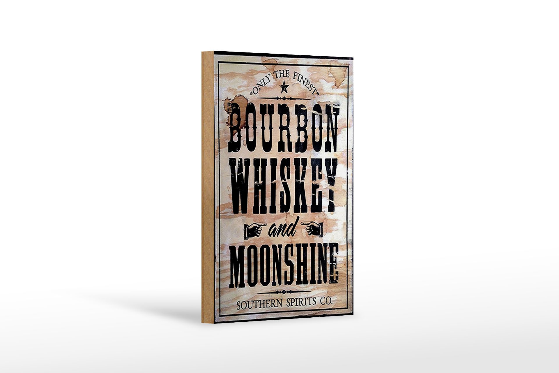 Holzbild 12x18cm Bourbon Whiskey only thr finest