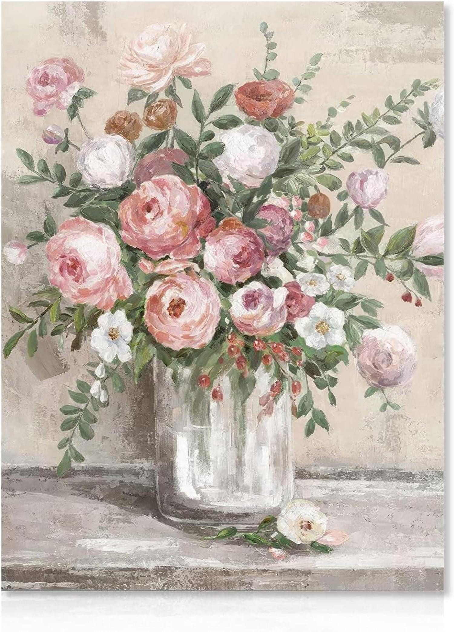 Dazzlewall Leinwandbild Vintage Blumen Leinwand Poster günstig online kaufen