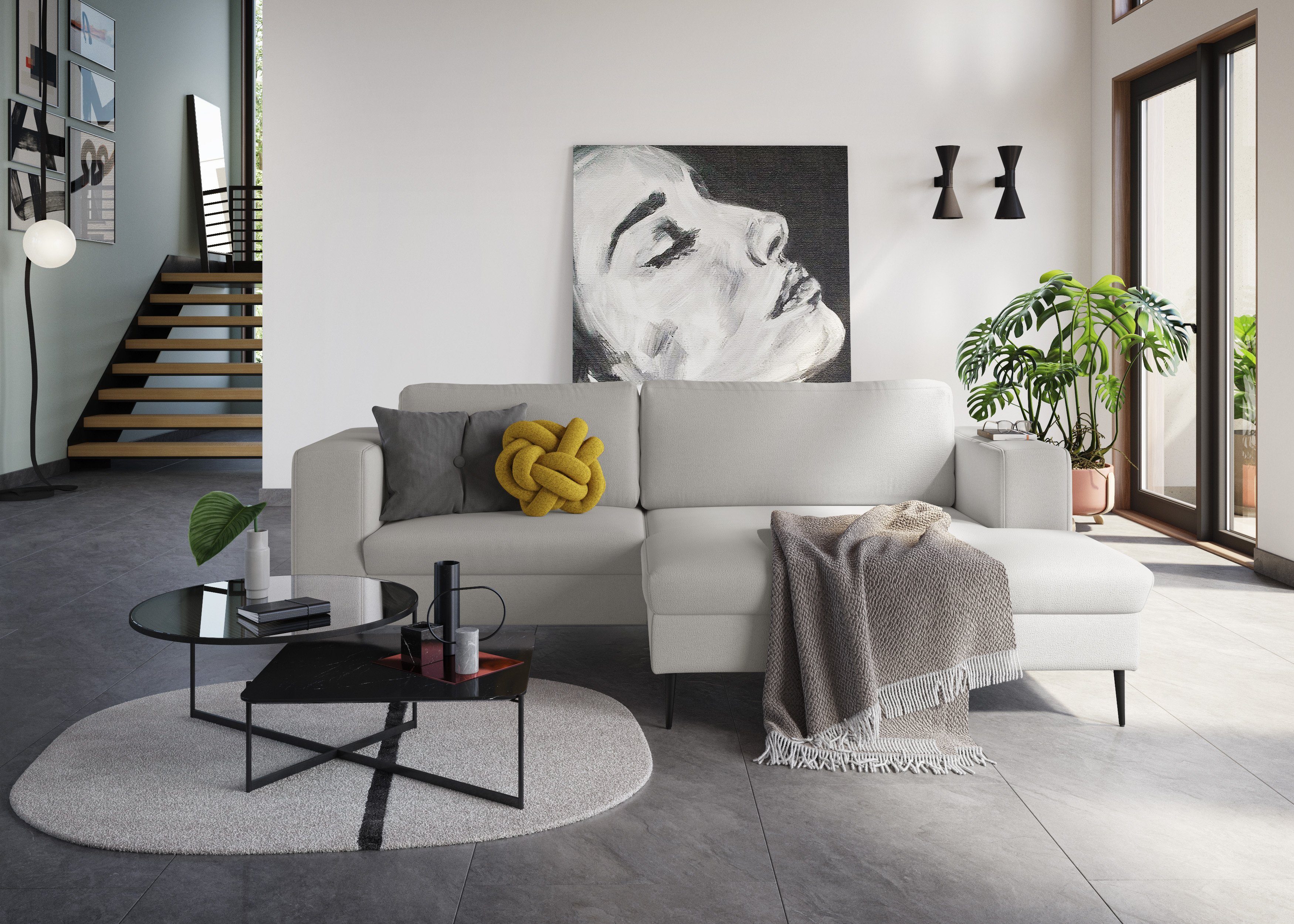 DOMO collection Ecksofa "Modica kompakt und elegant, Breite 244, L-Form", m günstig online kaufen