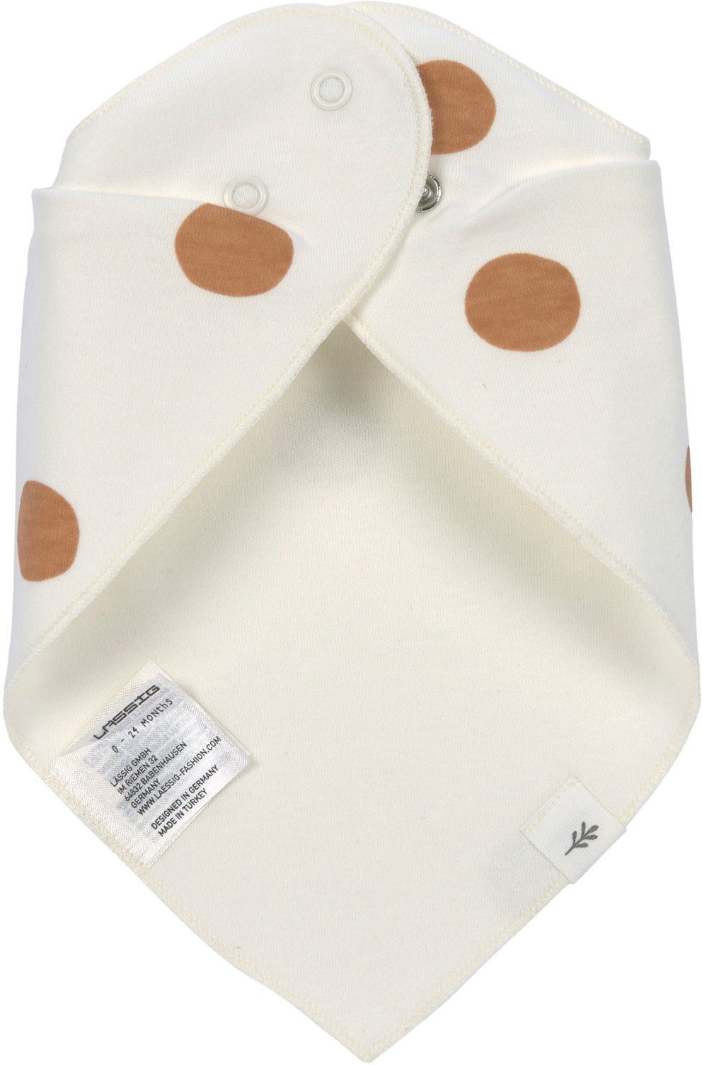 LÄSSIG Interlock Bandana Triangle Scarf, milky/taupe, (2-pack), for babies; contains organic cotton