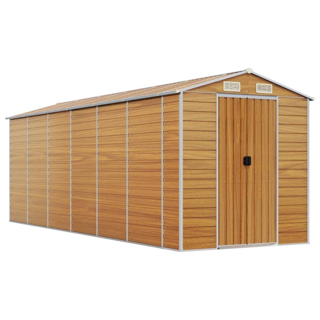 vidaXL Gartenhaus Gerätehaus Hellbraun 191x555x198 cm Verzinkter Stahl
