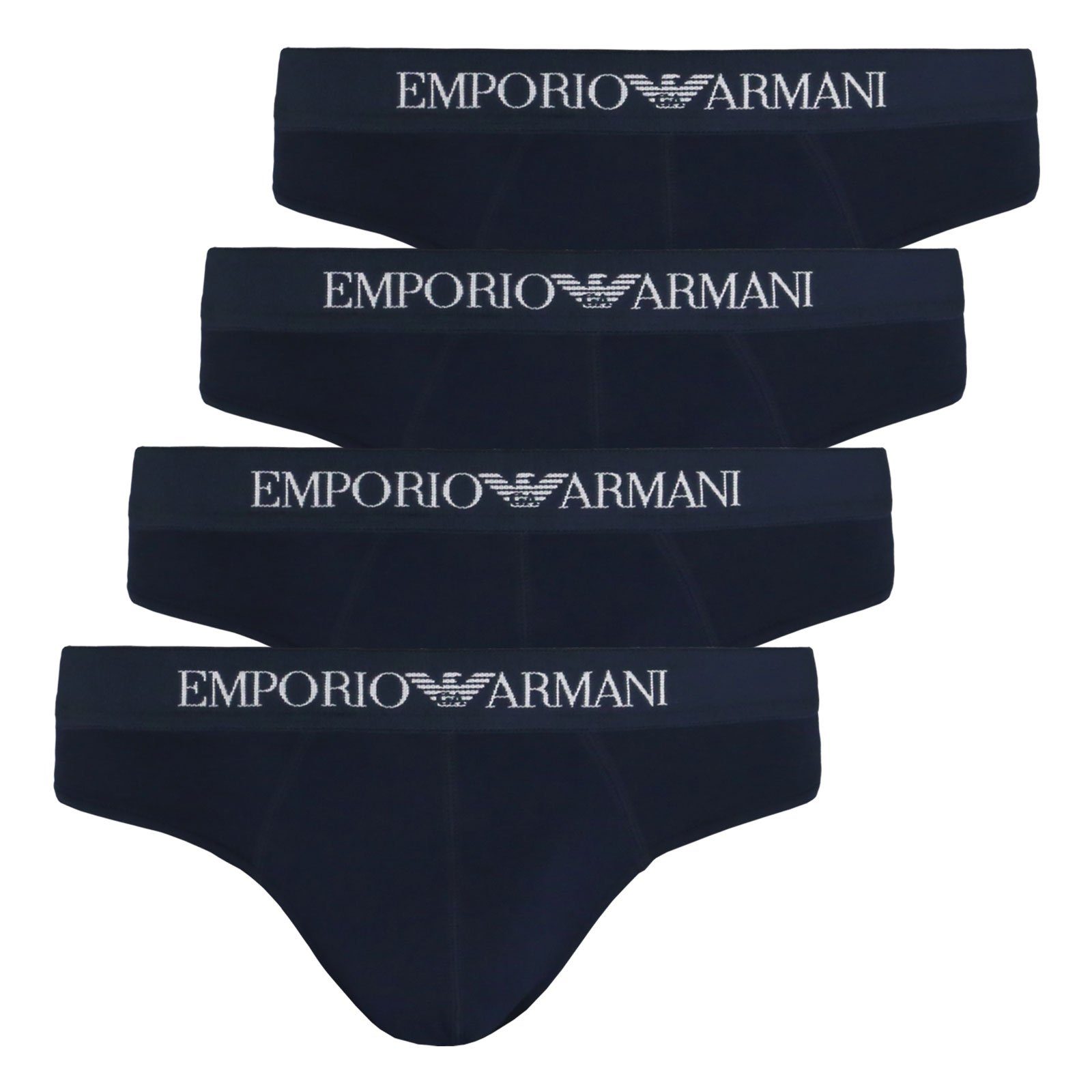 Emporio Armani Slip Pure Cotton Brief (4-St) ohne störende Gesäßnaht 27435 marine