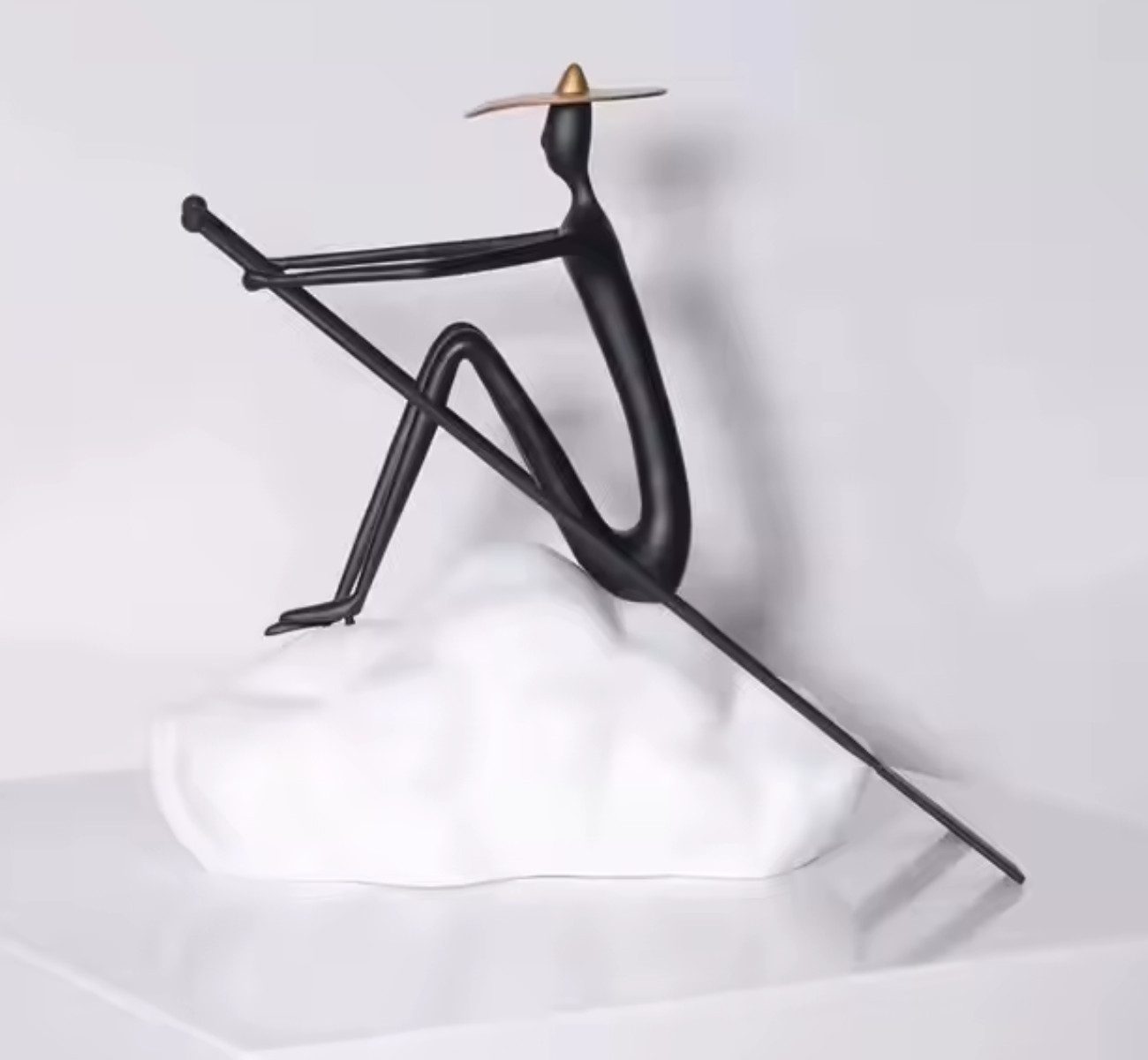 Quality Elegance Skulptur Abstrakte Skulptur`Boating Man´ – Moderne Dekofigur in Schwarz-Weiß