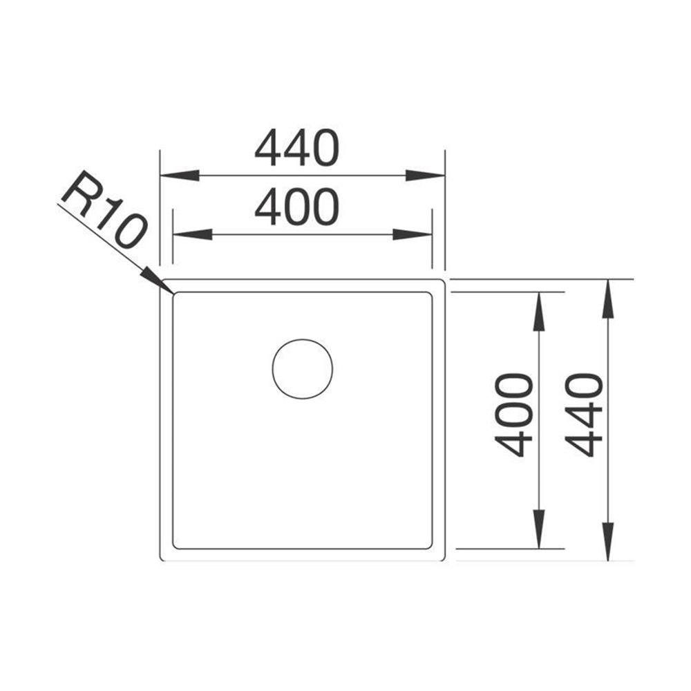 CLARON Edelstahl 400-U Durinox Blanco BLANCO Edelstahlspüle Unterbaubecken InFino, 44/44 cm