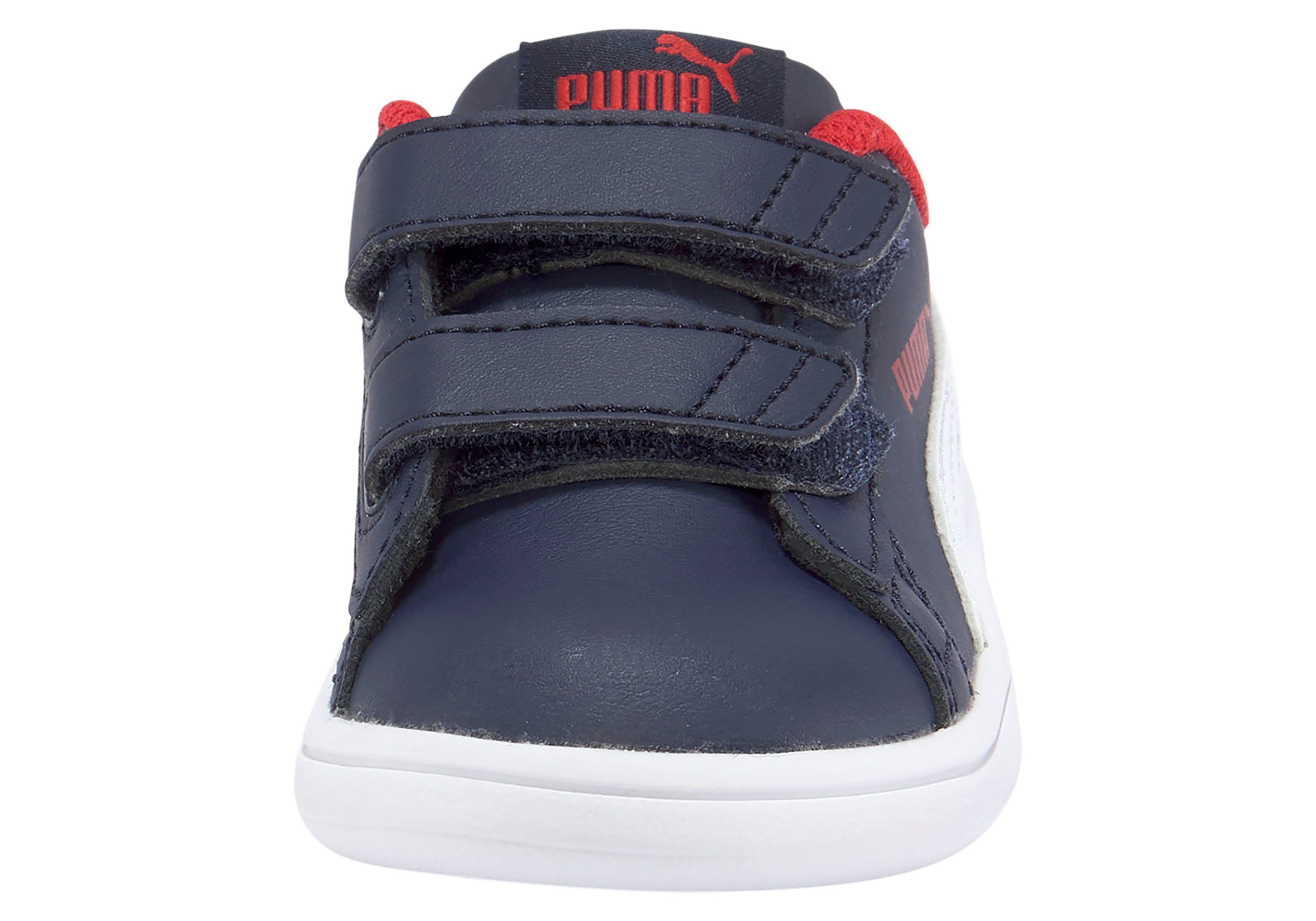 PUMA Smash v2 Klettverschluss Inf V navy-rot Sneaker mit L