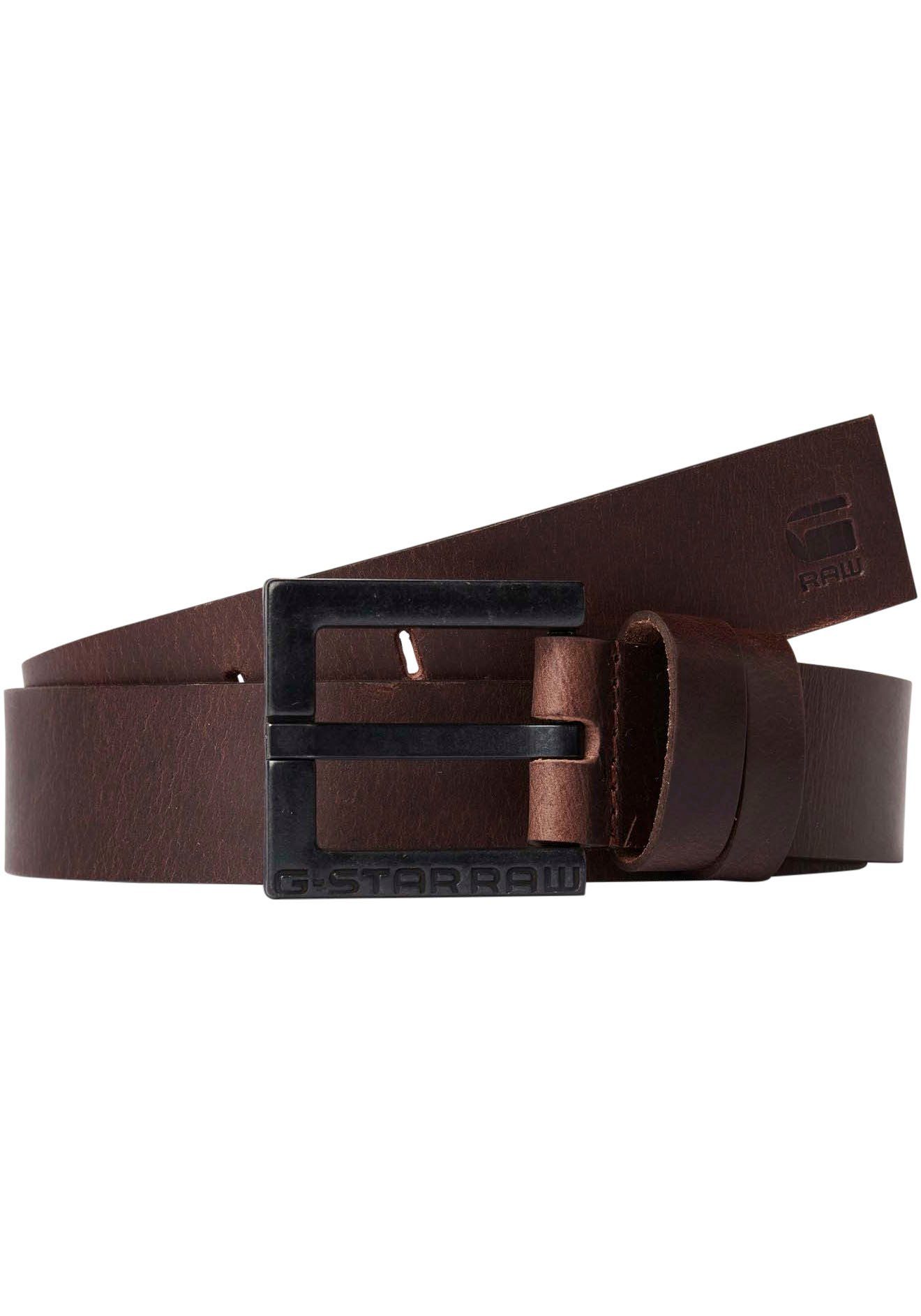 RAW brown/black metal G-Star BELT dark DUKO Ledergürtel