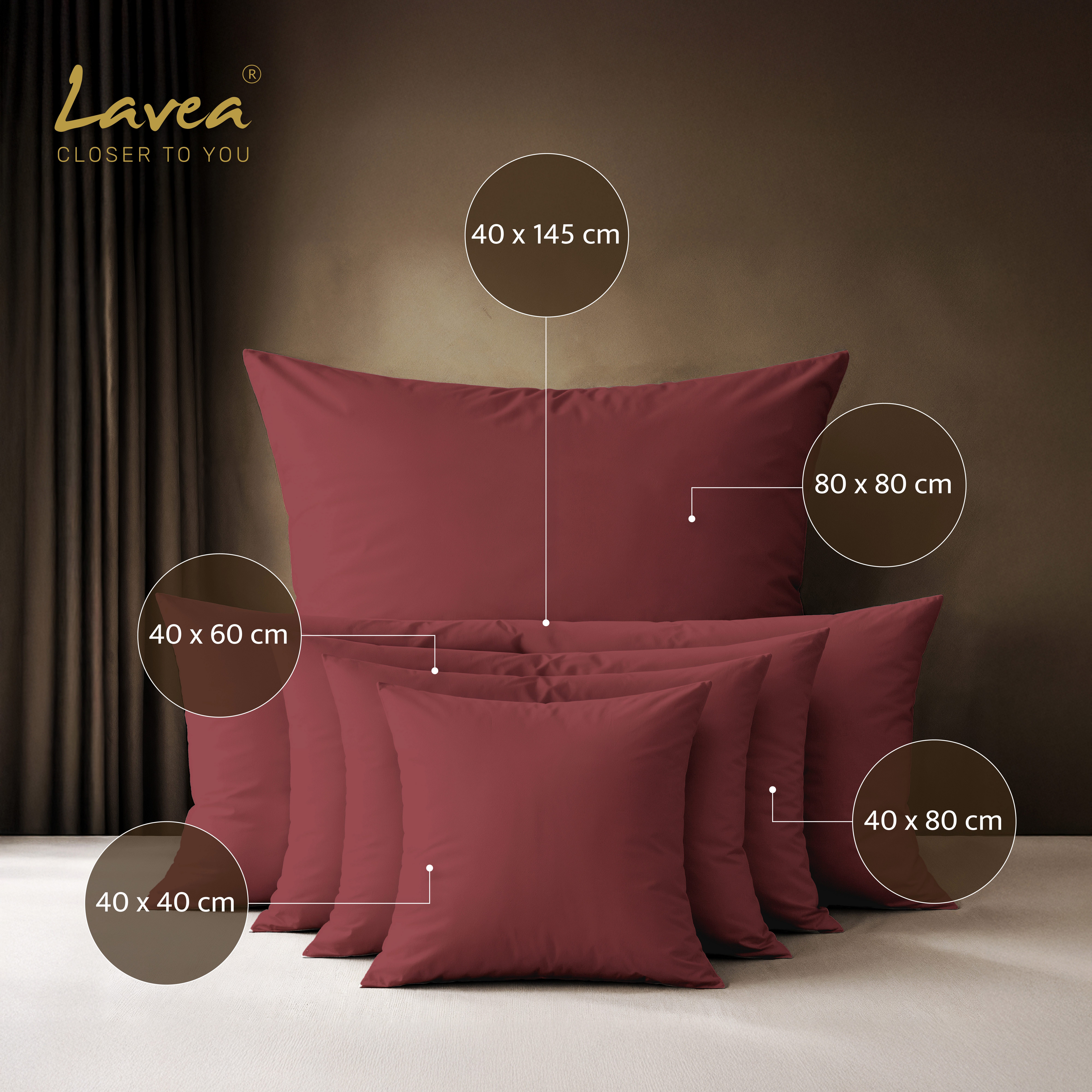 Lavea Kissenbezug 2er Set 100% Baumwolle flauschig, Jasmin, Kissenhülle, Kissenbezüge, (2 Stück), pflegeleicht, langlebige Qualität, mit Reißverschluss