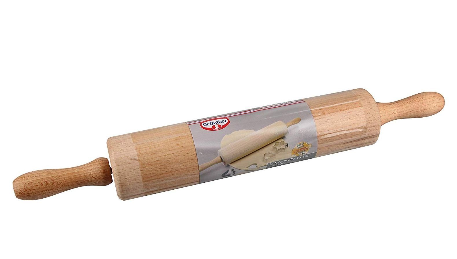 Dr. Oetker Küchenhelfer Nudelholz Dr. Oetker - Teigroller Holz (1632) Nudelholz Backrolle Wellholz Holz