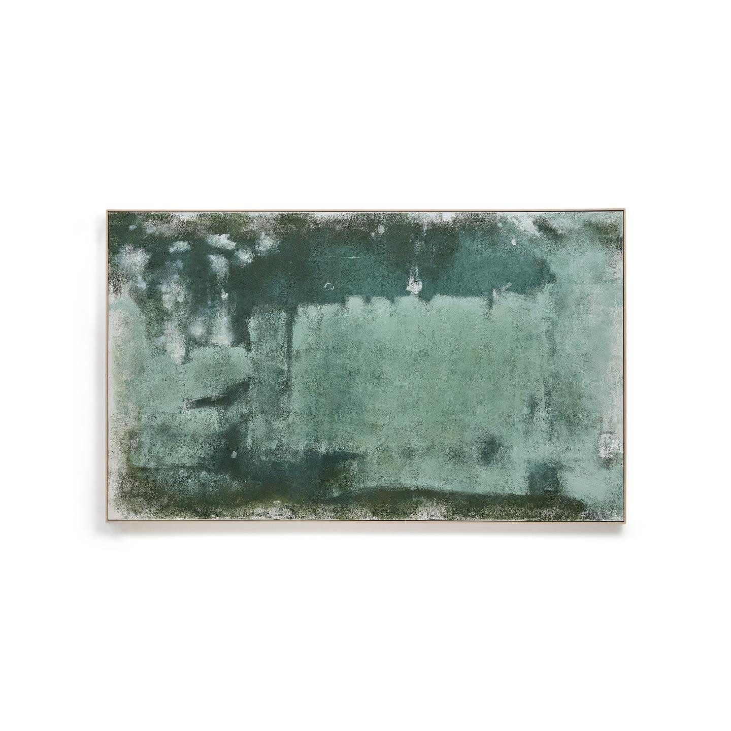 Natur24 Wandbild Selnar Bild 122 x 202 x 5 cm Segeltuch Kiefer Abstrakt Grün