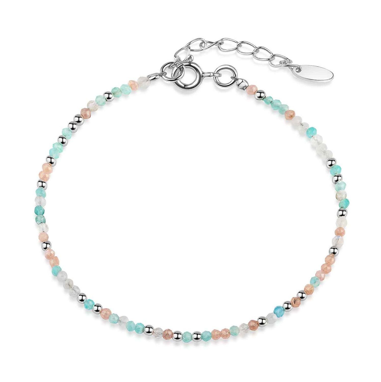 Materia Armkette Damen Edelstein Armband Türkis Weiß Apricot SA-34, Verschl günstig online kaufen