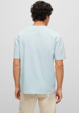 BOSS ORANGE T-Shirt mit V-Detail am Rundhalsausschnitt