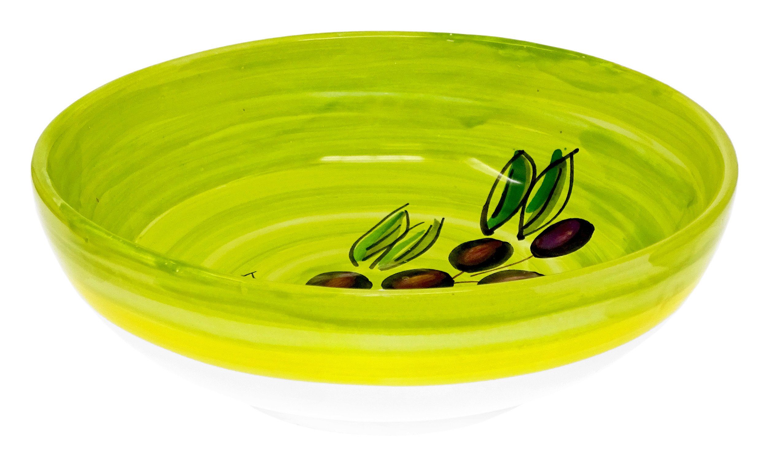 Olive Lashuma Salatschüssel, handgemacht Servierschüssel, Obstschale Keramik, Runde