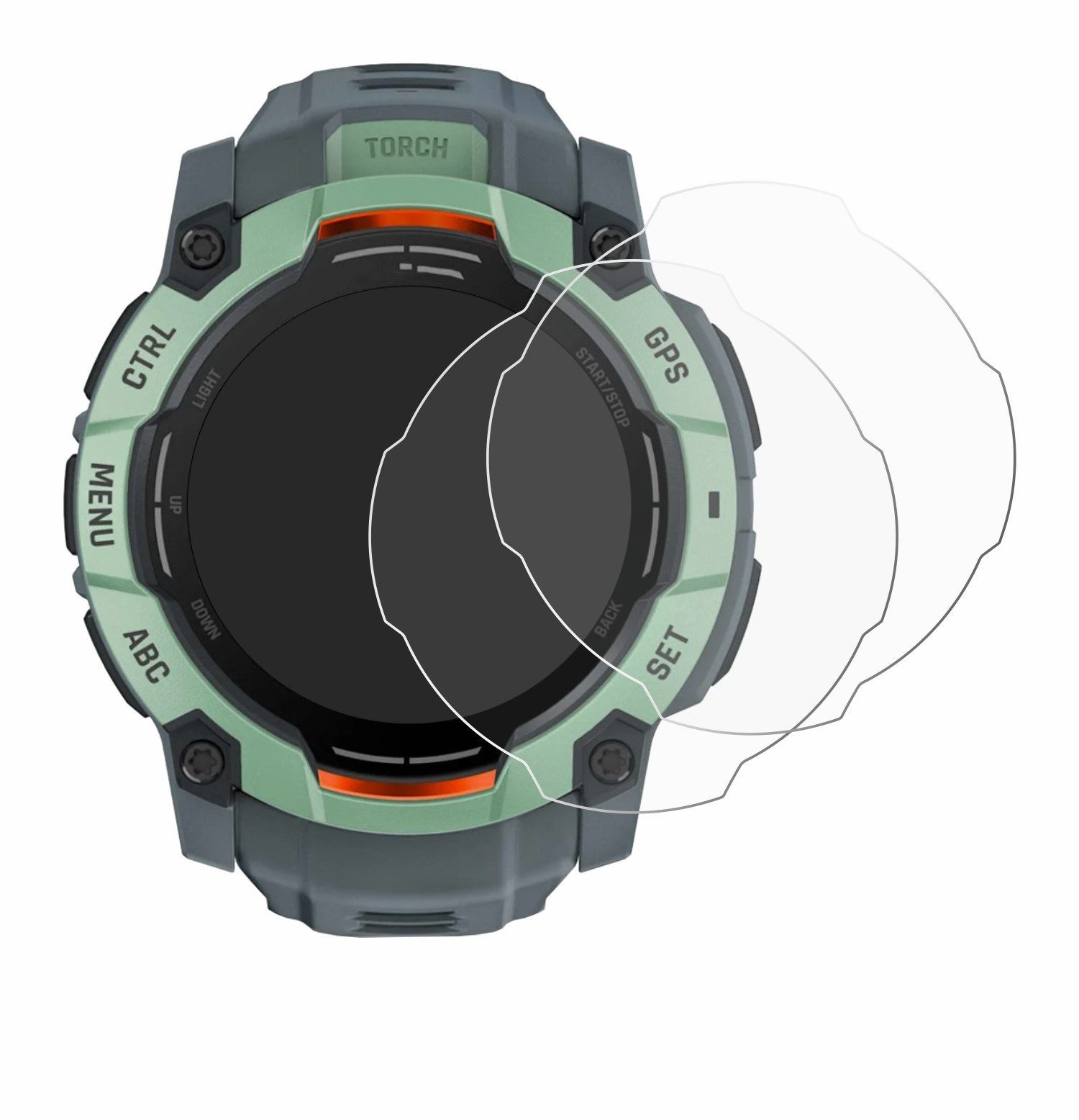 ScreenLeaf Displayschutzfolie Schutzfolie für Garmin Instinct 3 AMOLED (50 mm), 2 Stück, Displayschutz Schutz Folie Klar Transparent