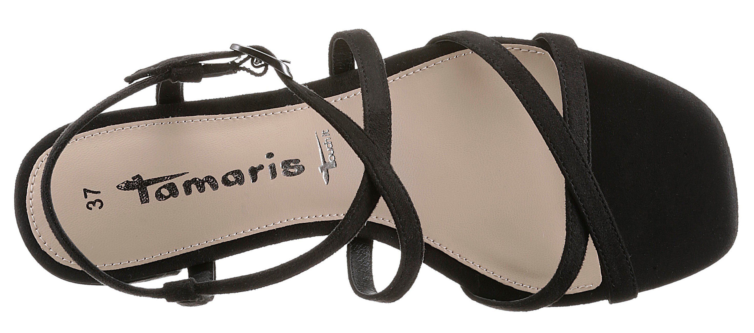 Tamaris schwarz Riemchen mit feinen Sandalette