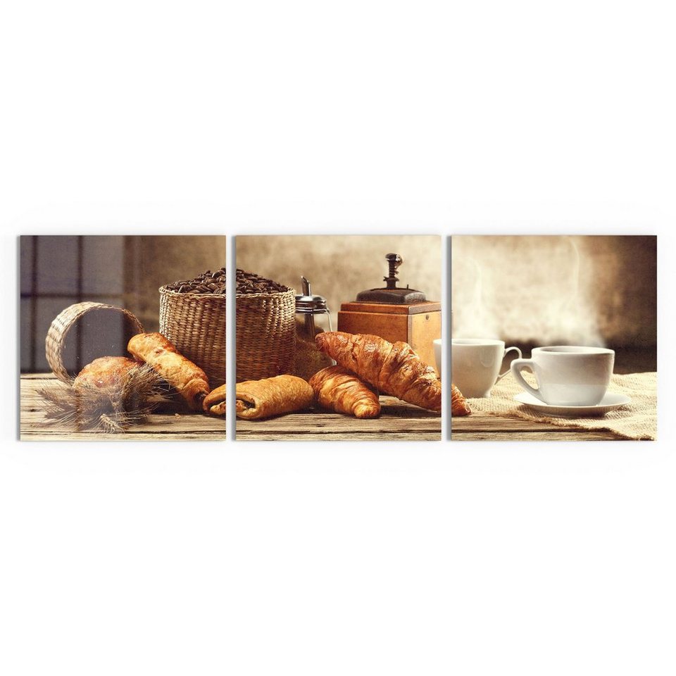 DEQORI Glasbild 'Französisches Frühstück', 'Französisches Frühstück', Glas  Wandbild Bild schwebend modern