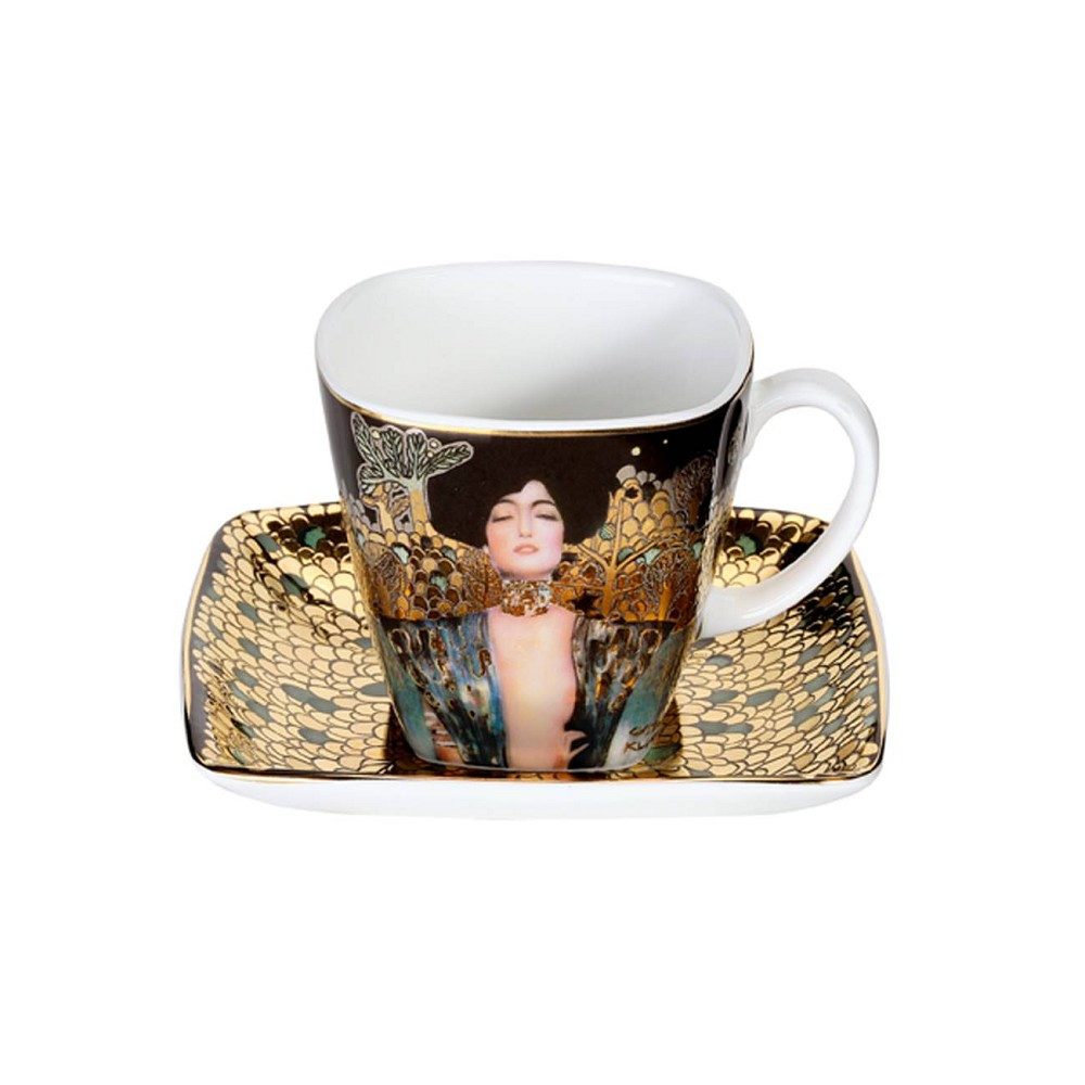 Goebel Espressotasse Gustav Klimt, Porzellan, Echtgolddekor, Gold, Judith I, H: 6.5cm