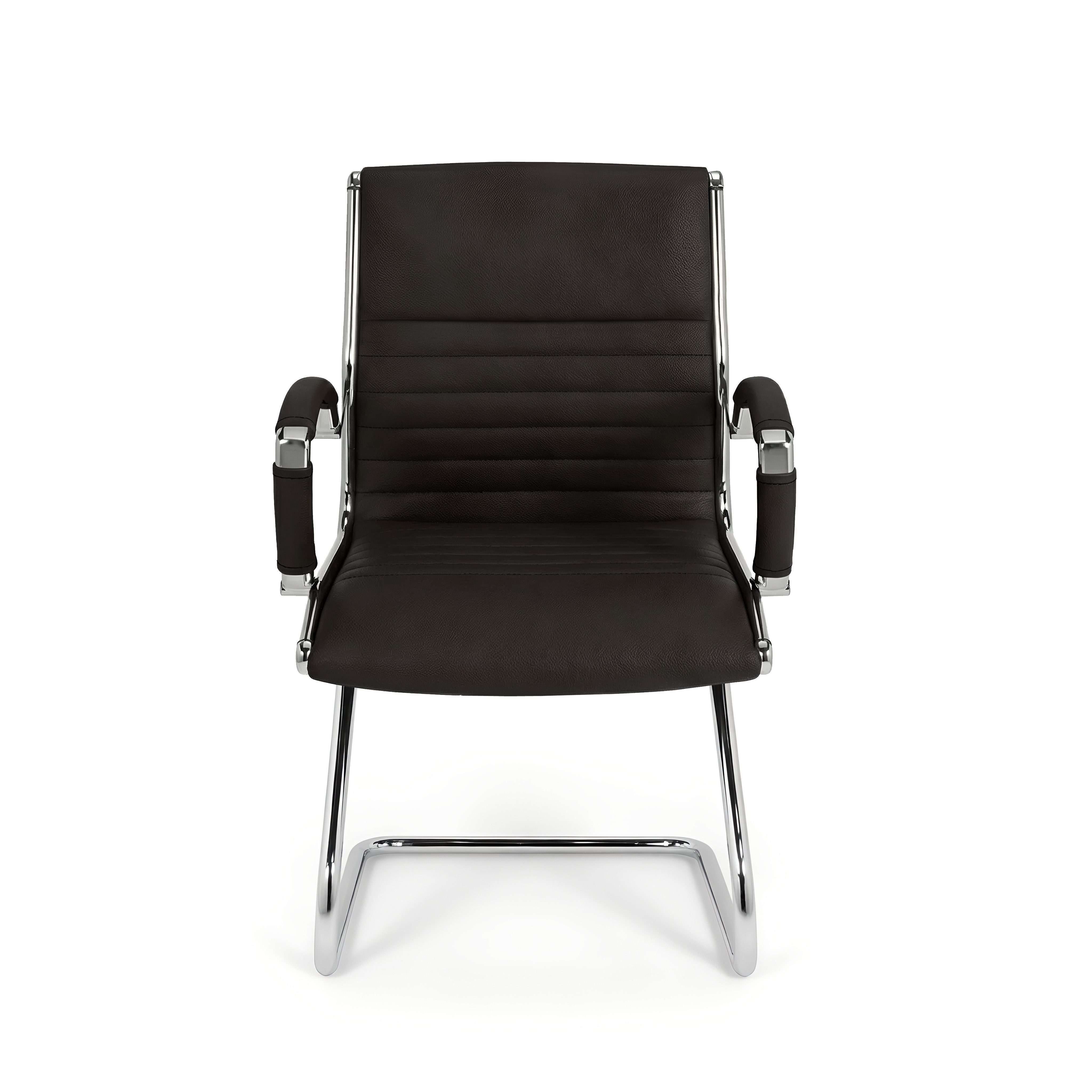 Versee Besucherstuhl VERSEE Montreal Konferenzstuhl Leder, 150kg belastbar, ergonomisch (Freischwinger für Home Office und Büro), mit Lendenstütze, gepolstert, hervoragende Freischwingereigenschaften