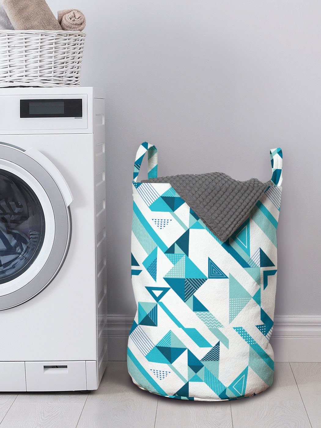 Griffen Modern Formen Abakuhaus für Waschsalons, Wäschesäckchen Geometrische Wäschekorb Kordelzugverschluss mit Skurril